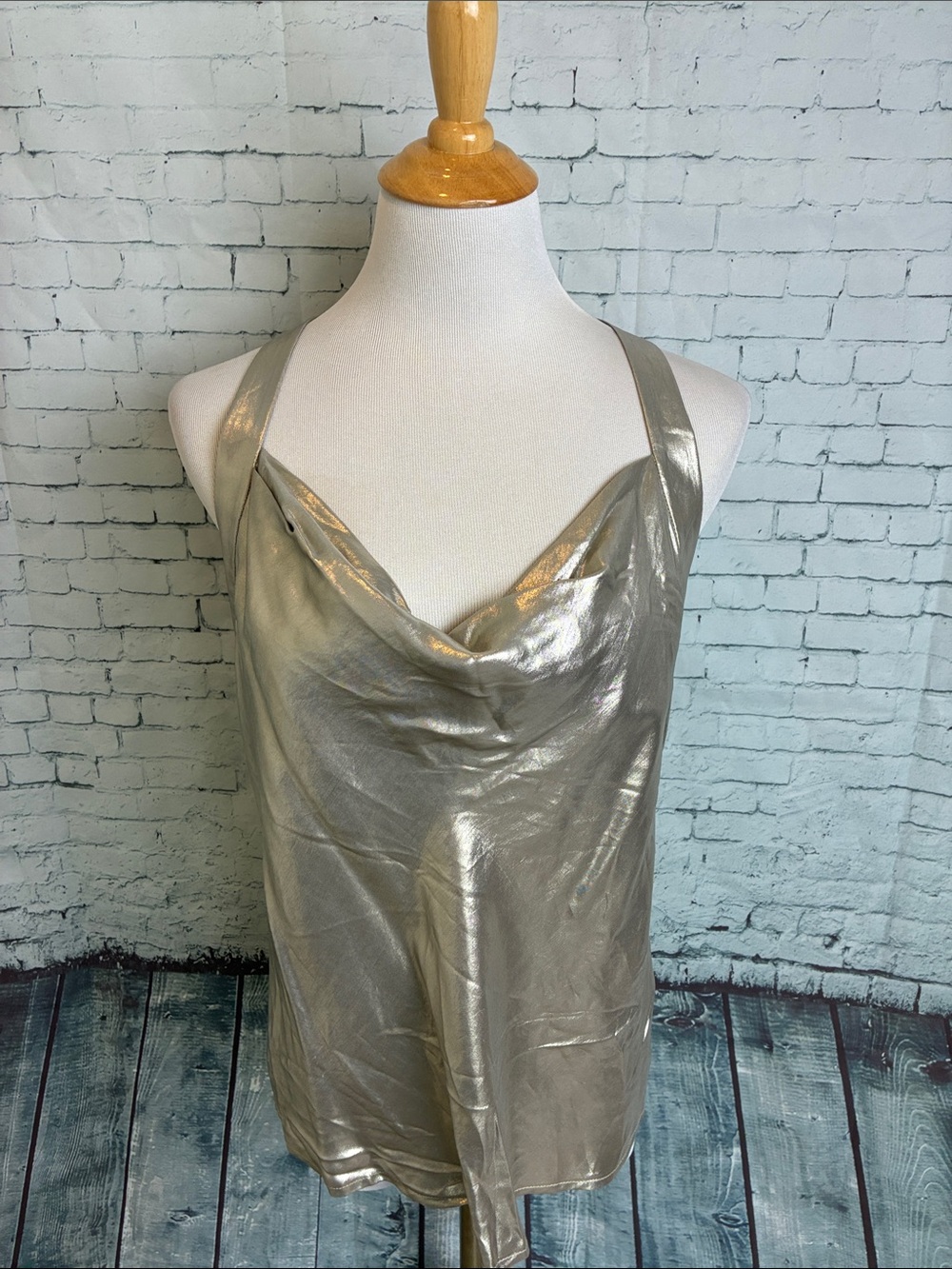 Lida Baday Metallic Sleeveless Top Size 10